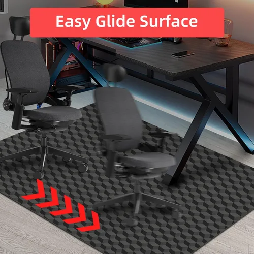 Miniatura 4 de AiBOB Tapete para silla de juegos para suelos de madera dura, tapete para silla de oficina de 48 x 36 pulgadas para suelos duros y de azulejos, Negro
