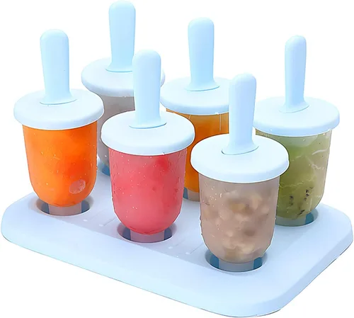 Miniatura 8 de 6 moldes para paletas de hielo, moldes de paletas con palos, para paletas de helado de bricolaje (verde, largo)