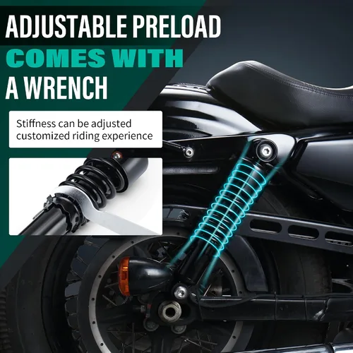 Miniatura 4 de MoKitDora 267mm/10.5" Kit de Suspensión de Amortiguador Trasero Slammer de Bajada para Harley 1980-up Touring, 1983-up Sportster, y 1991-up Dyna, 1