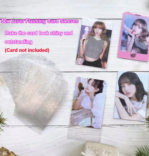 Miniatura 3 de Carpeta de tarjetas fotográficas Kpop 3 pulgadas Libro de soporte para tarjetas fotográficas Kpop con 50 fundas holográficas para tarjetas y Morado