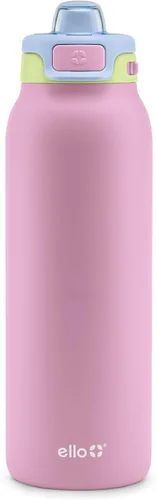 Miniatura 27 de Ello Pop & Fill Insulated Stainless Steel Water Bottle with Quick Fill Lid, Leakproof Locking, Sip or Chug Spout, BPA-Free, Double Wall Vacuum Negro