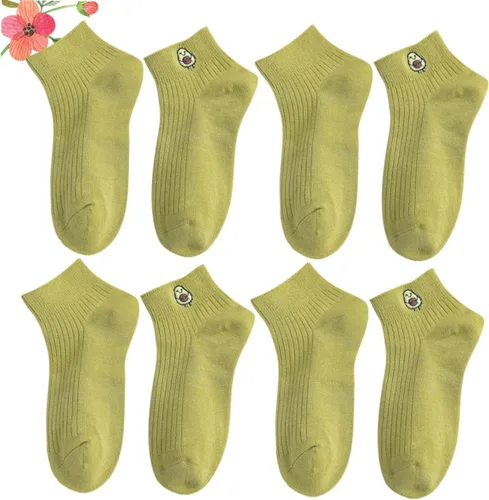 Miniatura 7 de USHOBE 4 Pairs Fashion Short Socks Lip Gloss for Girls Womens Socks Hosiery Girl Socks Short Ankle Socks Women