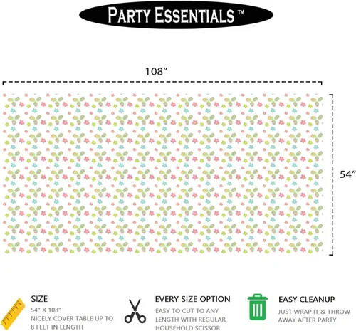 Miniatura 3 de Party Essentials Mantel rectangular de plástico impreso resistente de 54 x 108 pulgadas, 2 unidades, Pascua