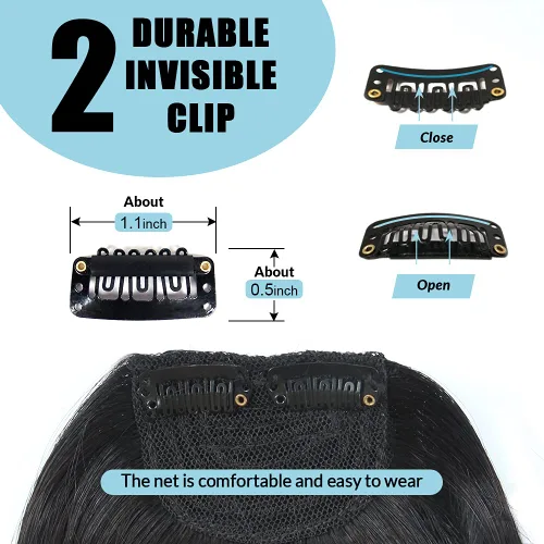 Miniatura 3 de Shinon – Flequillo con clip de cabello humano; extensión de cabello, fleco