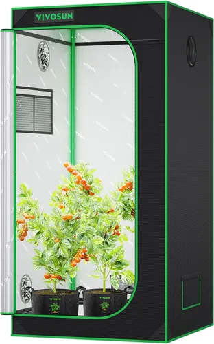 Miniatura 15 de VIVOSUN - Tienda de cultivo S326 de mylar superreflectante, ventana de observación, base con bandeja, 36 in x 20 in x 63 in para cultivo hidropónico