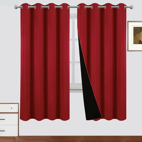 Miniatura 22 de LEMOMO Cortinas 100% opacas de 52 x 95 pulgadas, 2 paneles de oscurecimiento con aislamiento térmico para dormitorio Negro