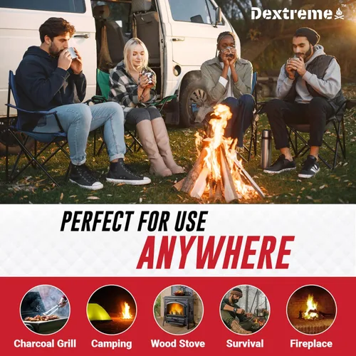 Miniatura 4 de Dextreme Paquete de 144/48 cubos de iniciación de fuego naturales para fogatas, carbón, barbacoa, parrilla, chimenea, estufas de leña, ahumadores