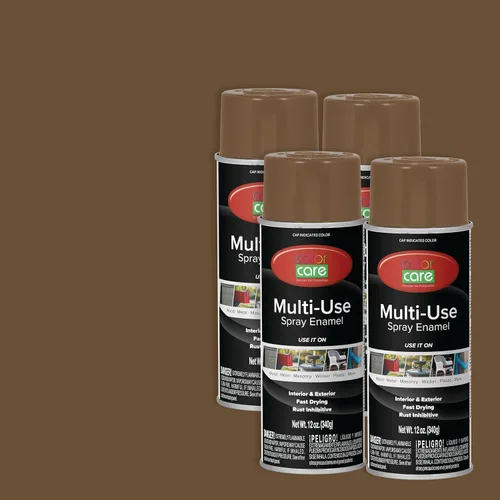 Miniatura 51 de Pintura en aerosol, 12 onzas, paquete de 6 (mezcla de colores cálidos: blanco brillante, rojo rubí, naranja, amarillo, marrón, negro brillante)