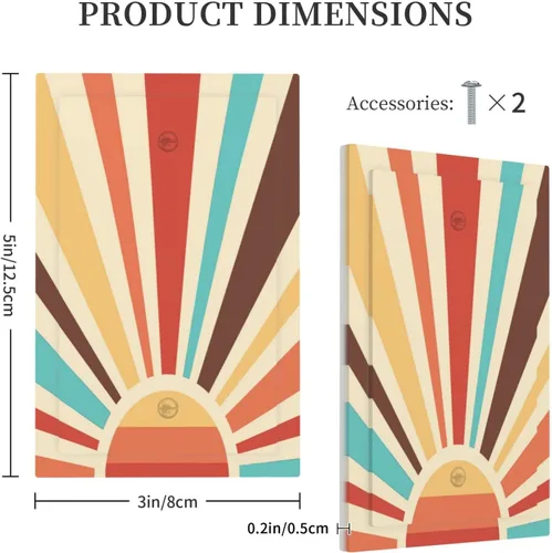 Miniatura 5 de Placa de pared abstracta con diseño de amanecer retro, arco iris, puesta de sol, sin dispositivo, placa de pared decorativa en blanco, placa frontal