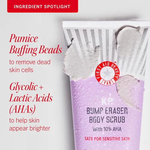 Miniatura 5 de First Aid Beauty Exfoliante corporal KP Bump Eraser con 10% AHA, exfoliante de piel de queratosis pilaris con ácidos glicólicos y lácticos