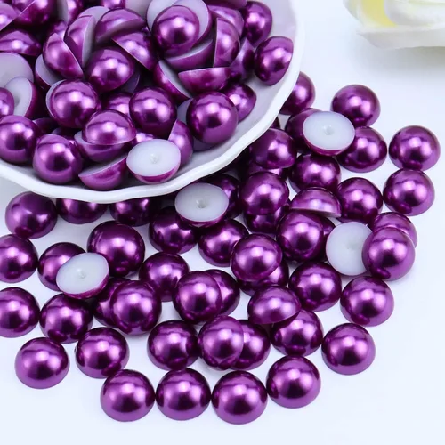 Miniatura 52 de 1500 PIEZAS 4mm Perlas Blancas de Media Parte Plana para Manualidades Joyería Álbum de Recortes Decoración de Uñas, Perlas de Parte Plana para Blanco