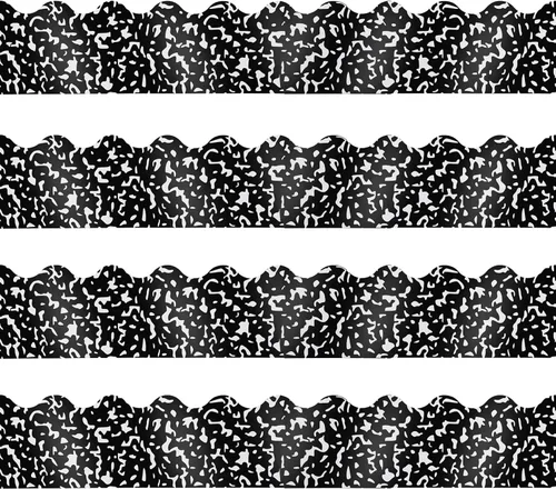 Miniatura 14 de AWIZOM Bordes de tablón de anuncios de 72 pies, color negro con blanco, borde festoneado para el aula, para escritorio, pared, escuela, escuela