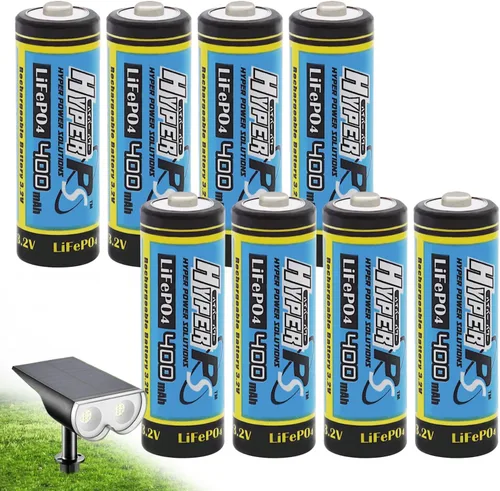 Miniatura 8 de (4-Pack) HyperPS 3.2V LiFePo4 14430 (14 x 43mm) 400mAh Rechargeable Battery for Solar Panel Light, Tooth Brush, Shaver, Flashlight