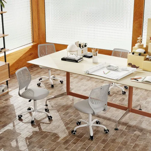 Miniatura 7 de Homy Casa Silla de oficina ergonómica con cojín de tela transpirable y base giratoria ajustable para espacios de trabajo comerciales y oficinas