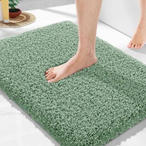 Miniatura 69 de Yimobra Alfombra de baño de felpa esponjosa, súper lanuda suave, cómoda, antideslizante, absorbente de agua, alfombra de baño de microfibra que se