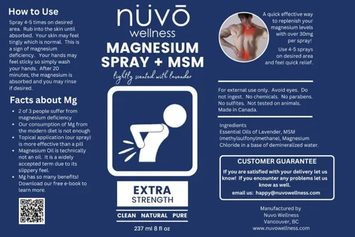 Miniatura 9 de Spray de aceite de magnesio con MSM - Rocíalo con magnesio - Fórmula transdérmica de acción rápida para relajar los músculos - Ligeramente perfumado