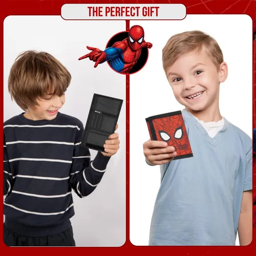 Miniatura 5 de Marvel Cartera de Spiderman para niños, cartera de hombre con Vengadores, cartera de hombre araña para niños, cartera plegable de Vengadores