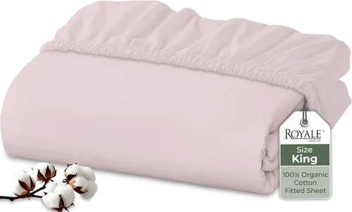 Miniatura 14 de Royale Linens Sábana bajera ajustable de algodón 100% orgánico - Tejido percal - Sábanas bajeras de bolsillo profundo súper suaves - Sábana elástica