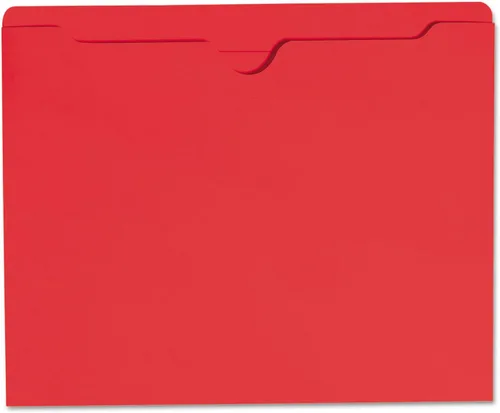 Miniatura 5 de Smead Chaqueta archivadora, pestaña de corte recto reforzada, plana, sin expansión, tamaño carta, rojo, 100 por caja (75509)