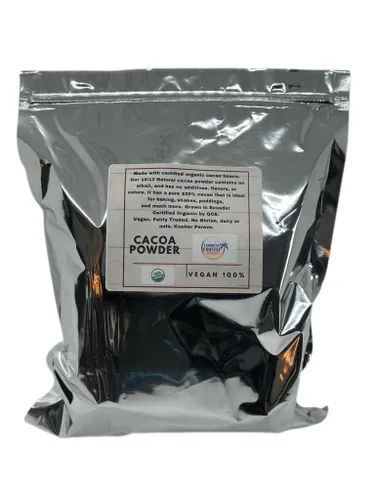 Miniatura 3 de Cacao en polvo puro crudo, 1 libra, sin OMG, vegano, sin gluten, hecho con granos de cacao 100% - Hornear y postres - Sin azúcar