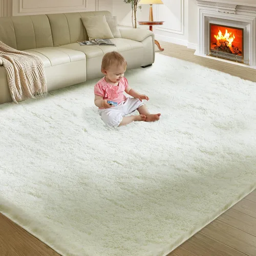 Miniatura 30 de Alfombra ultra suave para sala de estar, alfombra mullida de área 4X6 para dormitorio, alfombras modernas de pelo largo, alfombra suave