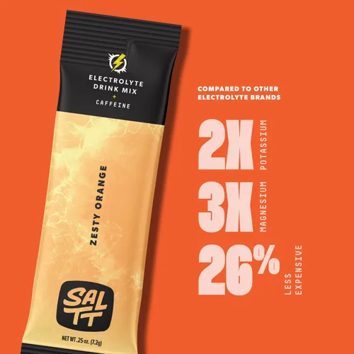Miniatura 3 de SALTT - Mezcla de bebida con sabor a electrolitos en polvo, sabor a naranja picante, 30 paquetes de hidratación, magnesio, potasio, sodio
