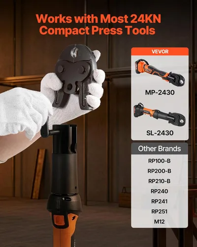 Miniatura 3 de VEVOR Mandíbula ProPress de 1/2" para herramientas de prensa de serie compacta, mandíbula de prensado de acero endurecido 52 HRC - Compatible