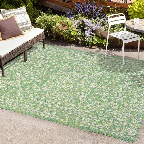 Miniatura 21 de Eyely BMS104D-28 Santa Monica Malta - Alfombra de pasillo con textura de medallón bohemio para interiores y exteriores, rústica, dormitorio, cocina