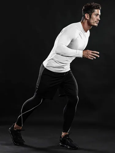 Miniatura 6 de DRSKIN Paquete de 4, 3 o 1 camiseta de compresión para hombre, manga larga, deportiva, capa base, entrenamiento, correr, atletismo, gimnasio