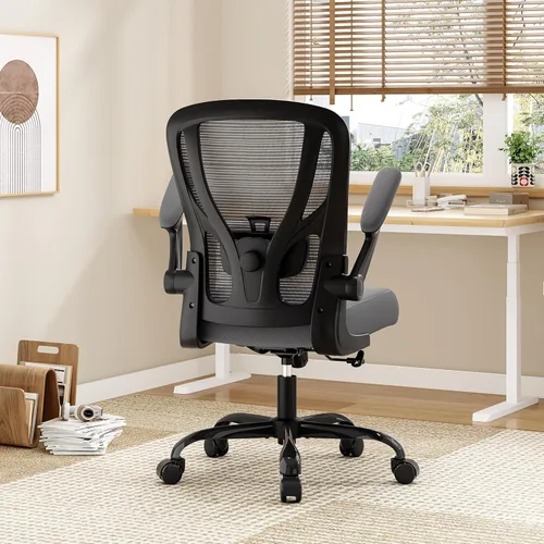 Miniatura 2 de Silla de oficina ergonómica de escritorio, silla de computadora de malla, silla de trabajo transpirable con ruedas, soporte lumbar ajustable, sillas