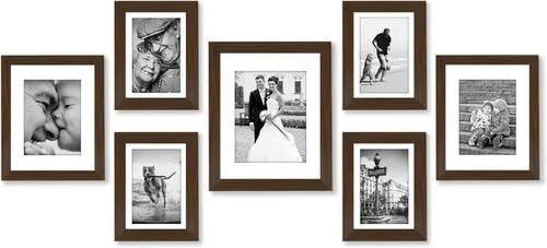 Miniatura 26 de Americanflat Juego de 10 marcos de fotos con vidrio inastillable, juego de marcos de pared para galería con dos marcos de 8 x 10, cuatro de 5 x 7
