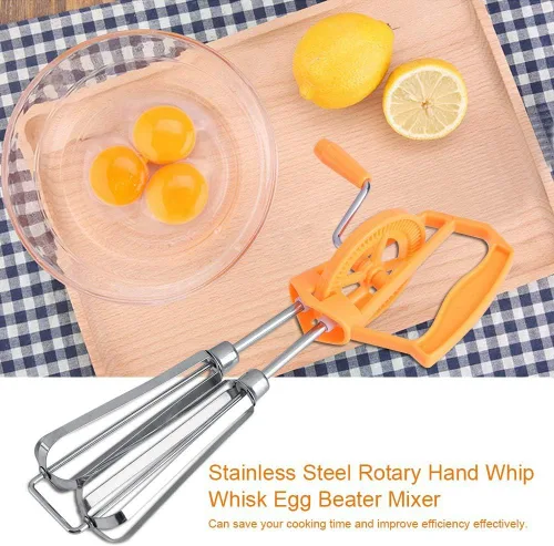 Miniatura 4 de Batidor manual de huevos, batidor de mano giratorio de acero inoxidable, batidor de huevo giratorio de mano, herramienta de cocina, accesorio