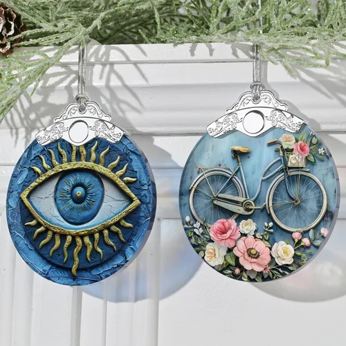 Miniatura 4 de Decoración navideña de vitrales de 3 pulgadas, adornos de Navidad, recuerdo de reliquia, intercambio de regalos, idea de regalo, regalo de bola