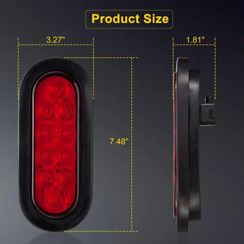 Miniatura 5 de LIMICAR 4 luces traseras ovaladas rojas y 2 blancas, kit de luces planas de 6 pulgadas, luces traseras LED para camiones, luces traseras de remolque