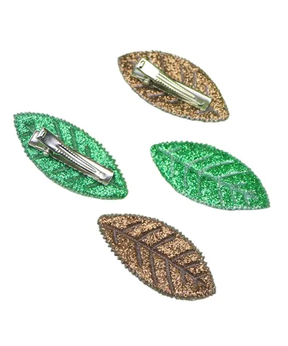 Miniatura 7 de Horquilla para el cabello con bordado en forma de hoja para niñas, pasadores para el cabello BW06 (2 unidades, verde)