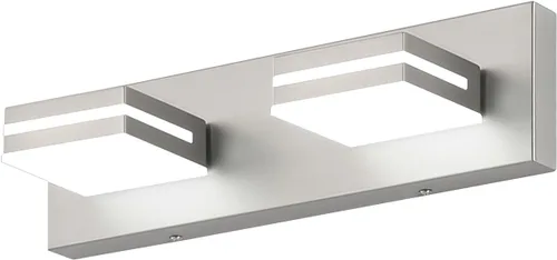 Miniatura 66 de SineRise - Lámpara LED para tocador de baño - Moderna lámpara de acrílico con acabado cromado para iluminación de pared sobre el espejo - 2 luces