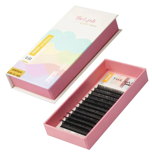 THE LASH SUPPLY PREMIUM - Extensión de pestañas de volumen 0.03, 0.05, 0.07 de grosor - longitud de mezcla C/CC/D y 0.354-0.787 in, extensiones de