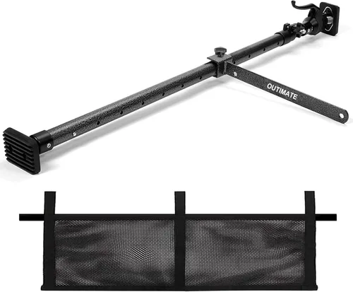 Barra de carga OUTIMATE para cama de camioneta se expande de 40 a 70 pulgadas con capacidad de carga de 200 LB, viene con 1 organizador de red de