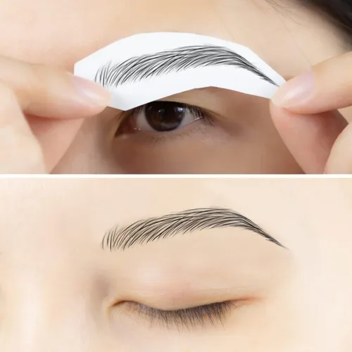 Miniatura 4 de Bliss and Beyond USA Pegatinas impermeables para tatuajes de cejas. Un aspecto real de trazo de cabello. Reemplazo de cabello sin cirugía.