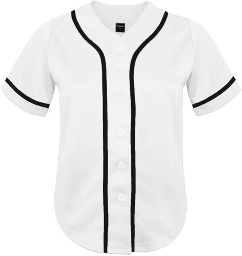 Miniatura 6 de TopTie Camiseta de béisbol para mujer, hipster, con botones