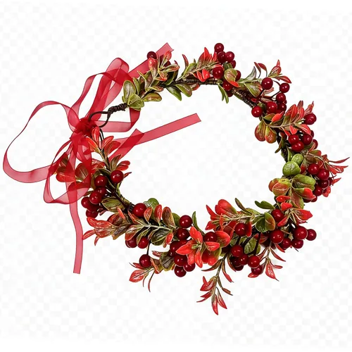 Miniatura 5 de Corona de Flores de Navidad Corona Floral de Bayas Rojas Corona de Piña Bosque Woodland Boda Diadema Banda para la Cabeza