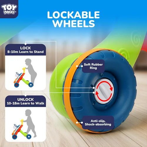 Miniatura 3 de TOY Life 3 en 1 Andador de bebé con centro de actividades, andador de sentarse a pararse para bebés de 6 a 12 meses, juguetes de caminar para bebés