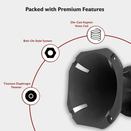Miniatura 5 de Rockville HT120 2 "360w coche/pro aluminio cuerno titanio tweeter w/2" bobina de voz