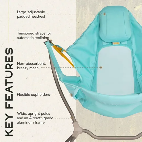 Miniatura 3 de Nemo Stargaze - Silla reclinable de lujo para máxima comodidad de campamento y observación de estrellas (2023), color aguamarina neblina