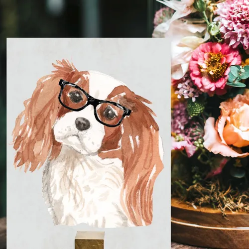 Miniatura 155 de Andaz Press Póster impreso para pared de perro, 8.5 x 11 pulgadas, Bulldog inglés con gafas negras, 1 paquete, regalo de cumpleaños de Navidad, sin