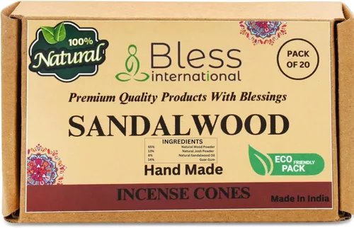 Miniatura 17 de Bless International Conos de incienso 100% naturales de lavanda hechos a mano, sumergidos a mano, libres de químicos orgánicos para purificación