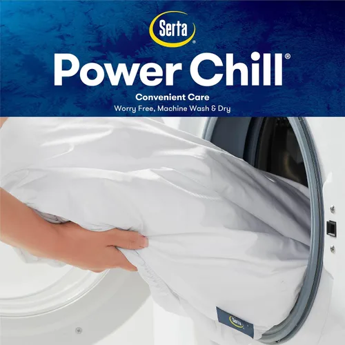 Miniatura 5 de Serta Power Chill - Protector de colchón refrescante tamaño individual, protector de colchón elástico ajustable, funda superior de almohada suave