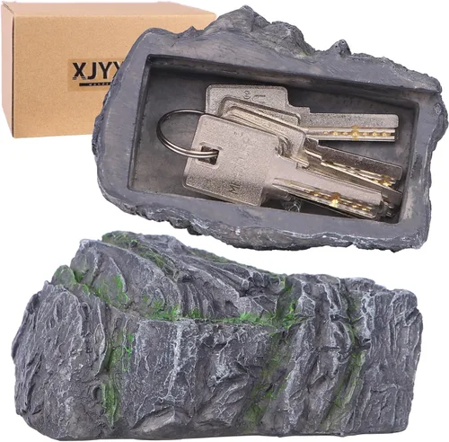 Oculta una llave de piedra, ocultador de llaves de roca falsa para exteriores, caja de seguridad oculta impermeable para patio, jardín, patio,