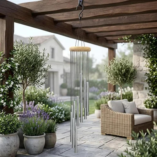 Miniatura 6 de Campanillas de viento para exteriores con 12 tubos de aluminio, campanas de viento de melodía de 23 pulgadas para exteriores, para granja, jardín