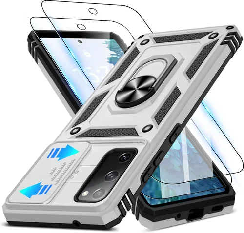 Miniatura 106 de ATUMP Funda para OnePlus Nord N200 5G con protector de pantalla HD con cubierta para cámara deslizante, soporte de anillo de rotación de 360°